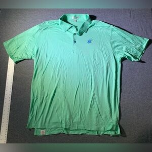 Peter Millar Polo Shirt Men's XL Logo Mint Golf Performance Moisture Wicking